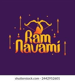 Premium illustration lettering for Ram Navami Day greetings