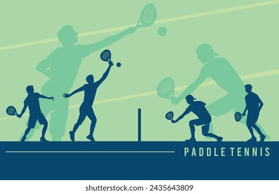 Premium Illustration of paddle tennis players playing together best for your digital graphic and print