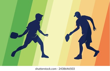 Premium Illustration of pickleball feature players graphic for any graphic purpose