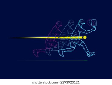 Premium Illustration of pickleball player moving best for your digital graphic and print	