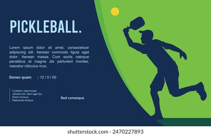 Premium Illustration of pickleball player with text wide area best for your digital graphic and print	