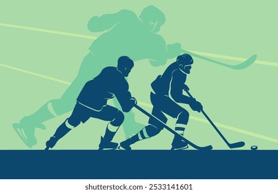 Premium Illustration of professional hockey players in a match best for your digital graphic and print	