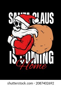 Premium Illustration of Santa Christmas with Skull Style
