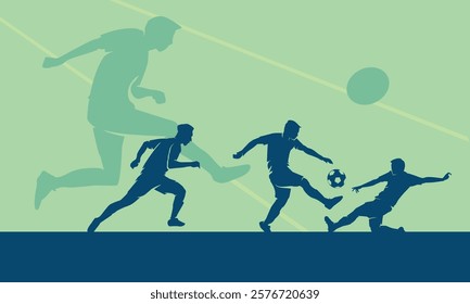 Premium Illustration of soccer or football players playing in a tough match best for your digital graphic and print