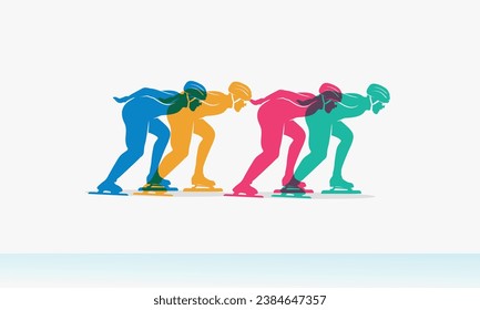 Premium Illustration of speed skating race best for your digital graphic and print