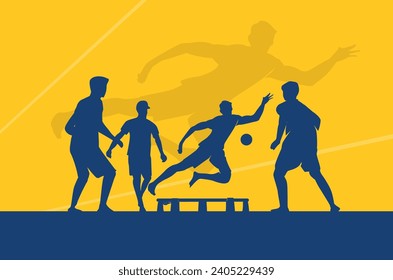 Premium Illustration of spikeball players playing together best for your digital graphic and print	