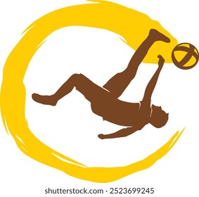 Premium Illustration of teqball player in action best for your digital graphic and print	