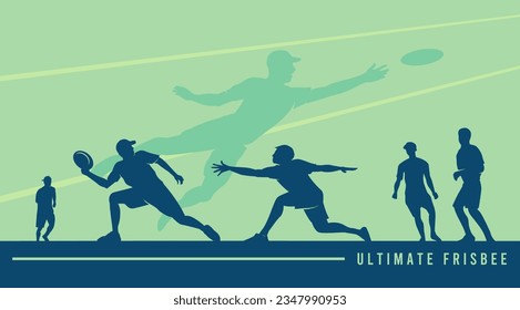 Premium Illustration of ultimate frisbee players playing together best for your digital graphic and print	