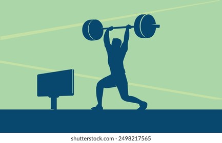 Premium Illustration of weightlifter in action best for your digital graphic and print