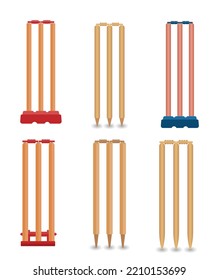 Premium Illustrations Cricket Stump Vector Collection, Hi-Quality Design Concept With White Background, Colorful Clip Art Cricket Stump, Stump Vector Free File Download.