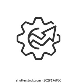 Icono de línea de incremento premium para aplicación, web y interfaz de usuario. Signo de trazo vectorial aislado en un fondo blanco. Icono de contorno de aumento en estilo de moda.