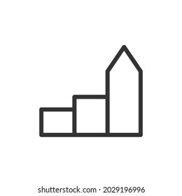 Premium increase line icon for app, web and UI. Vector stroke sign isolated on a white background. Outline icon of increase in trendy style.