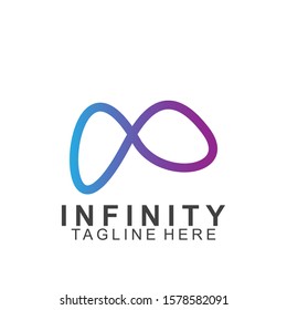 Diseño de logotipo con infinito de primera calidad. Icono de ilustración vectorial infinita. Eps10
