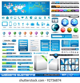 Premium Infographics And Web Stuff  Master Collection: Graphs, Histograms, Arrows, Chart, 3D Globe, Icons And A Lot Of Related Design Elements.