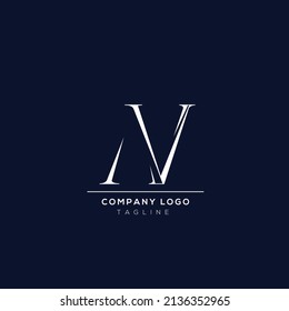 Premium initial based alphabet business logo white color on blue background.