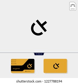 Premium initial Ck, KC, C, or K creative logo template and business card design template include. vector illustration and logo inspiration