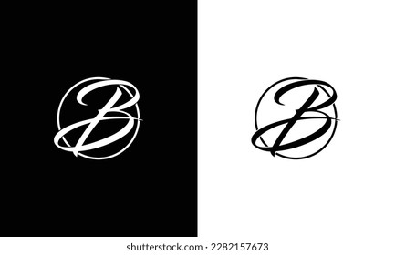 Premium Initial Letter B logo design. Trendy awesome artistic black and white color.