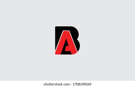 Premium Initial Letter BA logo design. Trendy awesome artistic black and white color
BA AB initial based Alphabet icon logo