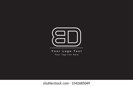 Premium Initial Letter BD logo design. Trendy awesome artistic black and white color
BD DB initial based Alphabet icon logo