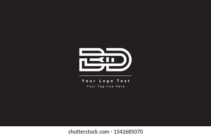Premium Initial Letter BD logo design. Trendy awesome artistic black and white color
BD DB initial based Alphabet icon logo