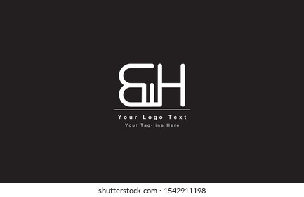 Premium Initial Letter BH logo design. Trendy awesome artistic black and white color
BH HB initial based Alphabet icon logo