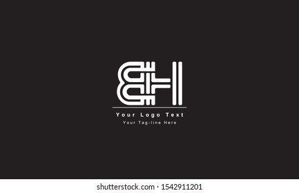 Premium Initial Letter BH logo design. Trendy awesome artistic black and white color
BH HB initial based Alphabet icon logo