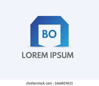 Diseño de logotipo Premium de carta inicial BO. Logotipo de carta inicial basada en BO inicial, atractivo y creativo