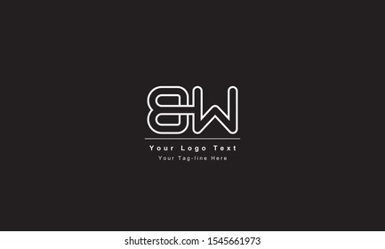 Premium Initial Letter BW logo design. Trendy awesome artistic black and white color
BW WB initial based Alphabet icon logo