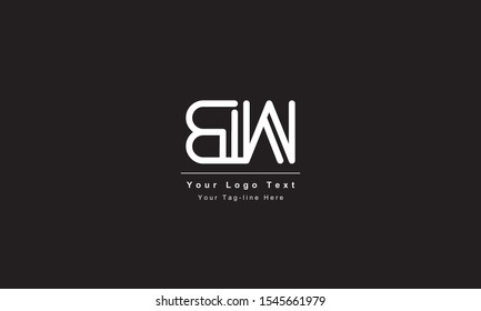 Premium Initial Letter BW logo design. Trendy awesome artistic black and white color
BW WB initial based Alphabet icon logo
