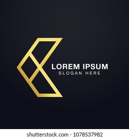 premium initial letter C logo template in gold color