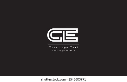 Premium Initial Letter CE logo design. Trendy awesome artistic black and white color
CE EC initial based Alphabet icon logo