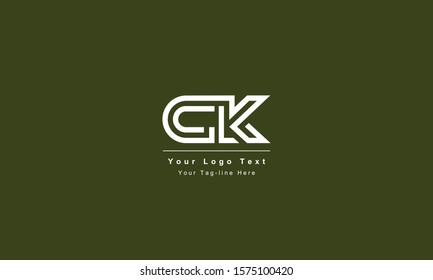 Diseño del logotipo Premium Initial Letter CK. Logo del icono artístico CK inicial basado en el alfabeto