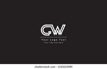 Premium Initial Letter CW logo design. Trendy awesome artistic black and white color
CW WC initial based Alphabet icon logo