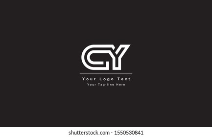 Premium Initial Letter CY logo design. Trendy awesome artistic black and white color
CY YC initial based Alphabet icon logo