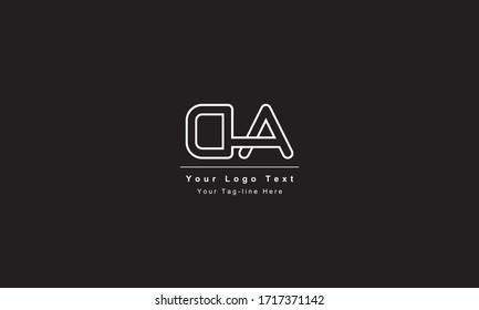 Premium Initial Letter DA logo design. Trendy awesome artistic black and white color. AD DA initial based Alphabet icon logo