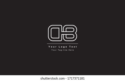 Premium Initial Letter DB logo design. Trendy awesome artistic black and white color. BD DB initial based Alphabet icon logo