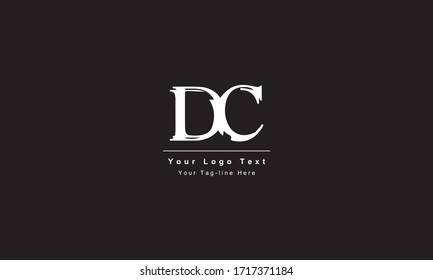 Premium Initial Letter DC logo design. Trendy awesome artistic black and white color. CD DC initial based Alphabet icon logo