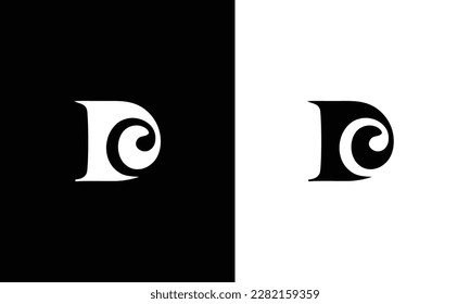 Premium Initial Letter DC logo design. Trendy awesome artistic black and white color. CD D initial based Alphabet icon logo