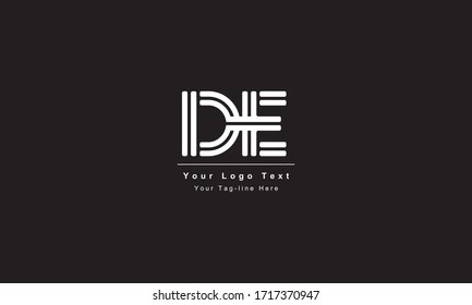 Premium Initial Letter DE logo design. Trendy awesome artistic black and white color. ED DE initial based Alphabet icon logo