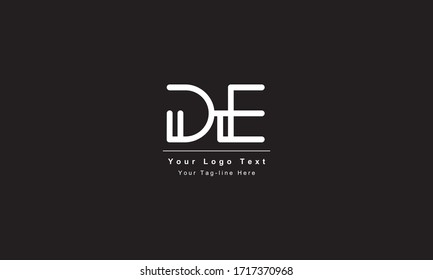 Premium Initial Letter DE logo design. Trendy awesome artistic black and white color. ED DE initial based Alphabet icon logo