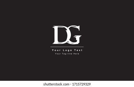 Premium Initial Letter DG logo design. Trendy awesome artistic black and white color. GD DG initial based Alphabet icon logo