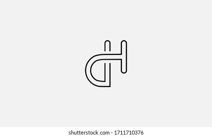Premium Initial Letter DH Logo Design. Trendy awesome künstlerische Schwarz-Weiß-Farbe
Alphabet-Logo auf DH HD-Erstbasisbasis