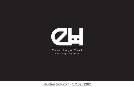 Premium Initial Letter DH logo design. Trendy awesome artistic black and white color. HD DH initial based Alphabet icon logo