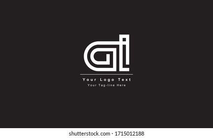 Premium Initial Letter DI logo design. Trendy awesome artistic black and white color. ID DI initial based Alphabet icon logo