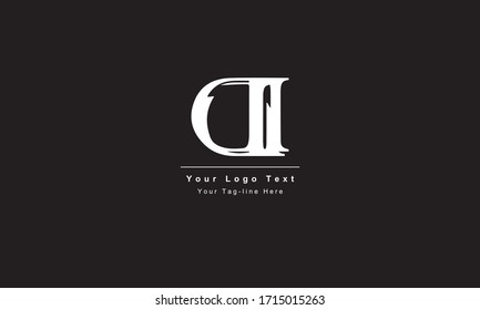 Premium Initial Letter DI logo design. Trendy awesome artistic black and white color. ID DI initial based Alphabet icon logo