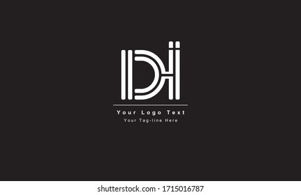 Diseño de logotipo Premium Initial DI. Color blanco y negro moderno. Logo del icono de Alfabeto basado en ID