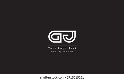 Premium Initial Letter DJ logo design. Trendy awesome artistic black and white color. JD DJ initial based Alphabet icon logo