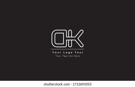 Diseño del logotipo Premium Initial Letter DK. Color blanco y negro de moda
Logo del icono del Alfabeto basado en KD DK