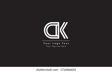 Diseño del logotipo Premium Initial Letter DK. Color blanco y negro de moda
Logo del icono del Alfabeto basado en KD DK