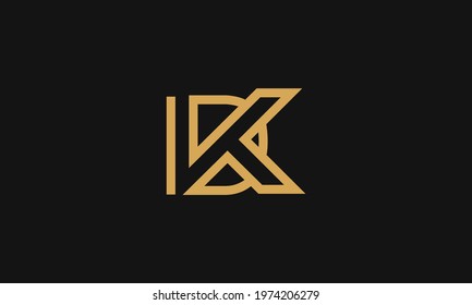 Premium Initial Letter DK logo design. Trendy awesome artistic black and white color
DK KD initial based Alphabet icon logo